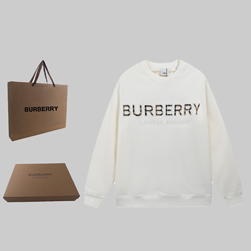 バーバリー スウェットTシャツスーパーコピー BURBERRY 胸元に格子模様のロゴが施された トップス