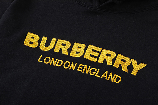 バーバリー パーカー スーパーコピー BURBERRY金色 ロゴ刺繍フーディ