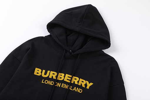 バーバリー パーカー スーパーコピー BURBERRY金色 ロゴ刺繍フーディ