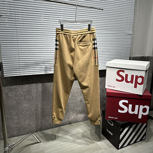 バーバリー スウェットパンツ クラシックチェック柄パッチワークパンツ