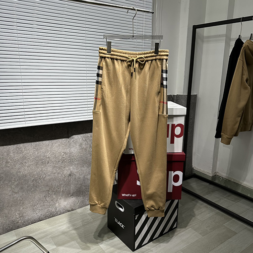 バーバリー スウェットパンツ クラシックチェック柄パッチワークパンツ