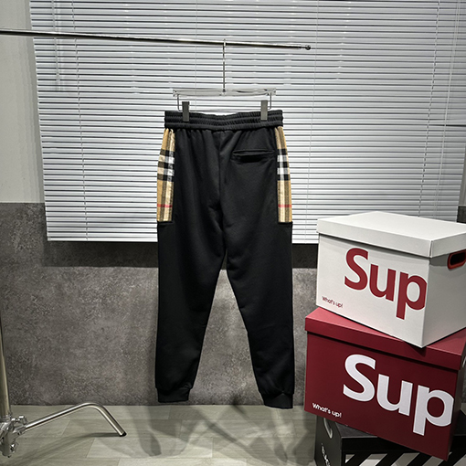 バーバリー スウェットパンツ クラシックチェック柄パッチワークパンツ