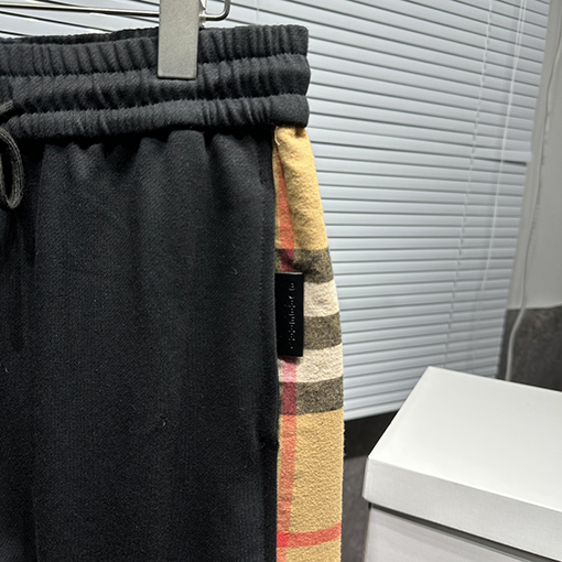 バーバリー スウェットパンツ クラシックチェック柄パッチワークパンツ