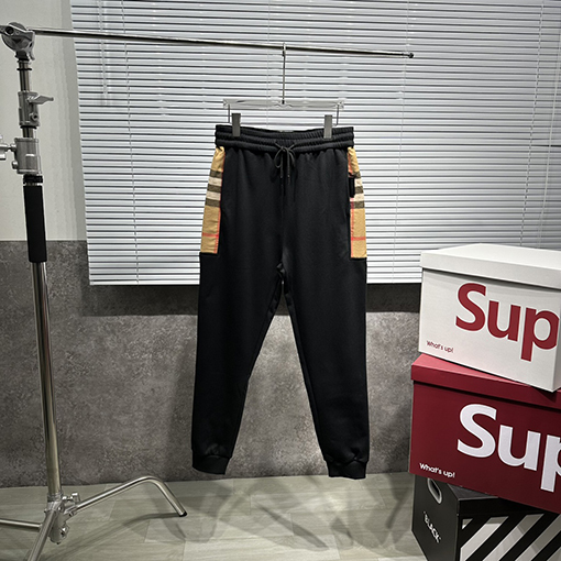 バーバリー スウェットパンツ クラシックチェック柄パッチワークパンツ