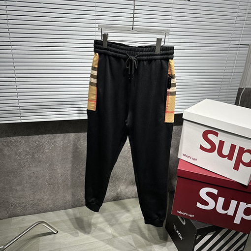 バーバリー スウェットパンツ クラシックチェック柄パッチワークパンツ