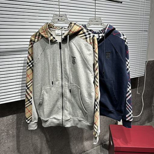 バーバリー ジャケット アウター フードつきファスナーセータージャケット - 2色