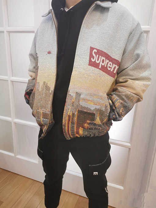 シュプリーム大都市の空景ジャケット スーパーコピー  Supreme Week 12  Aerial Tapestry Harrington Jacket