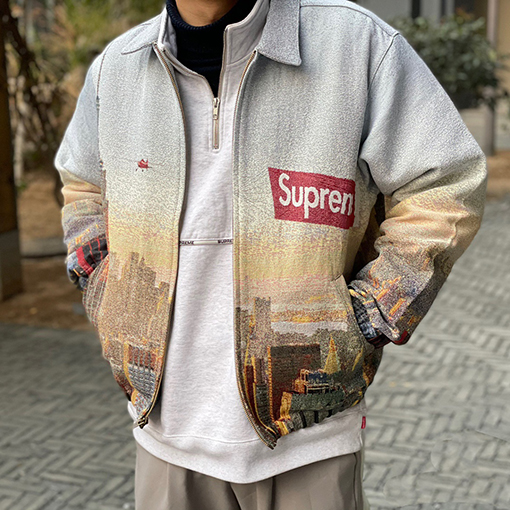 シュプリーム大都市の空景ジャケット スーパーコピー  Supreme Week 12  Aerial Tapestry Harrington Jacket