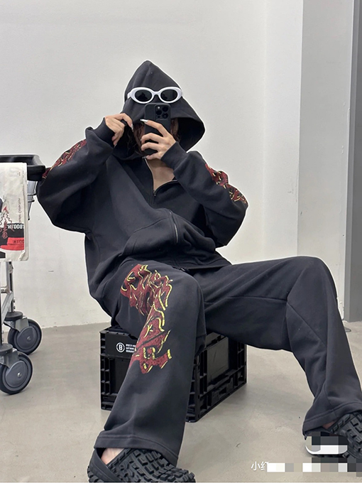 バレンシアガ  スウェットパンツ スーパーコピー ヴィンテージウォッシュ風ロングパンツ - 2024年春季限定コレクション