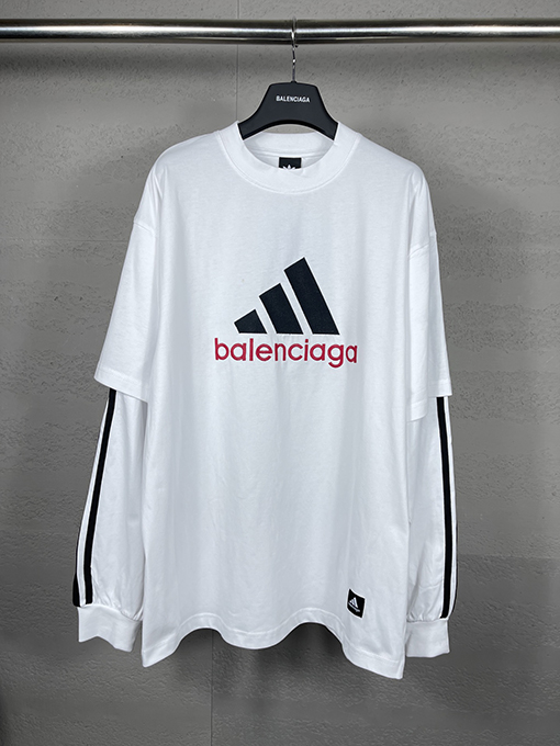 バレンシアガ x アディダス コラボ BALENCIAGA 長袖 Tシャツ スーパーコピー