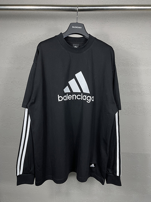 バレンシアガ x アディダス コラボ BALENCIAGA 長袖 Tシャツ スーパーコピー