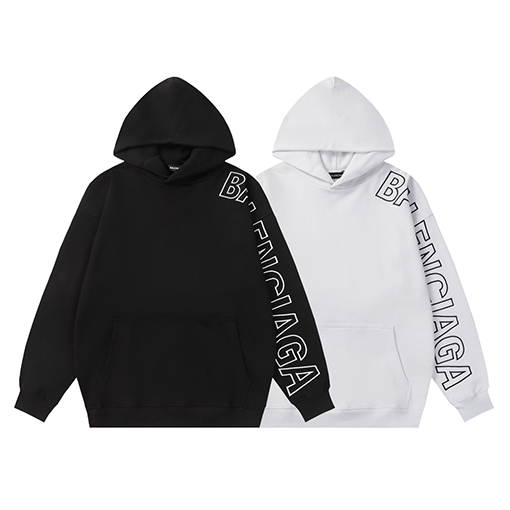 バレンシアガ パーカー  スーパーコピー   BALENCIAGA  袖に刺繍ロゴが施されたフーディー