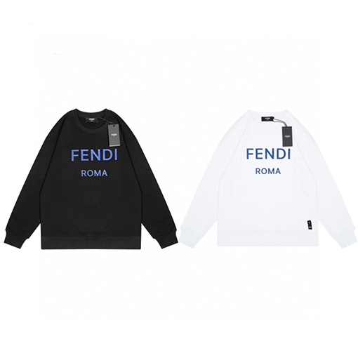 フェンディスウェット Tシャツ FENDIスーパーコピー ロゴ刺繍入り 男女兼用 ラウンドネックスウェット