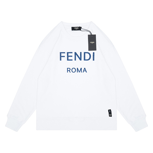 フェンディスウェット Tシャツ FENDIスーパーコピー ロゴ刺繍入り 男女兼用 ラウンドネックスウェット