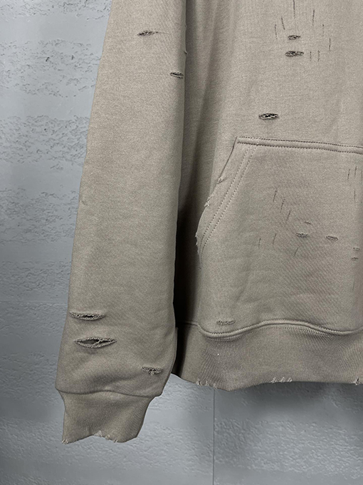 バレンシアガ パーカー BALENCIAGA スーパーコピー アートデザインの裂け目と裏地付きフード付きスウェット