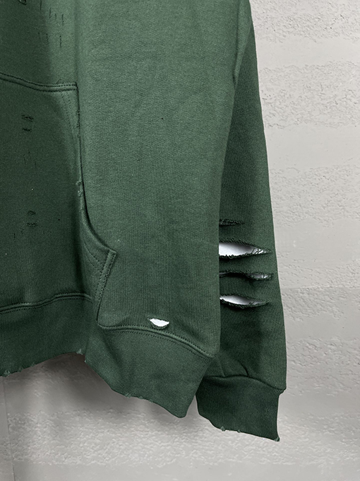 バレンシアガ パーカー BALENCIAGA スーパーコピー アートデザインの裂け目と裏地付きフード付きスウェット