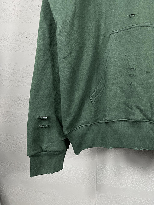 バレンシアガ パーカー BALENCIAGA スーパーコピー アートデザインの裂け目と裏地付きフード付きスウェット