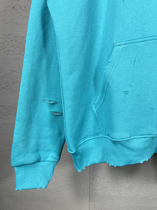 バレンシアガ パーカー BALENCIAGA スーパーコピー アートデザインの裂け目と裏地付きフード付きスウェット