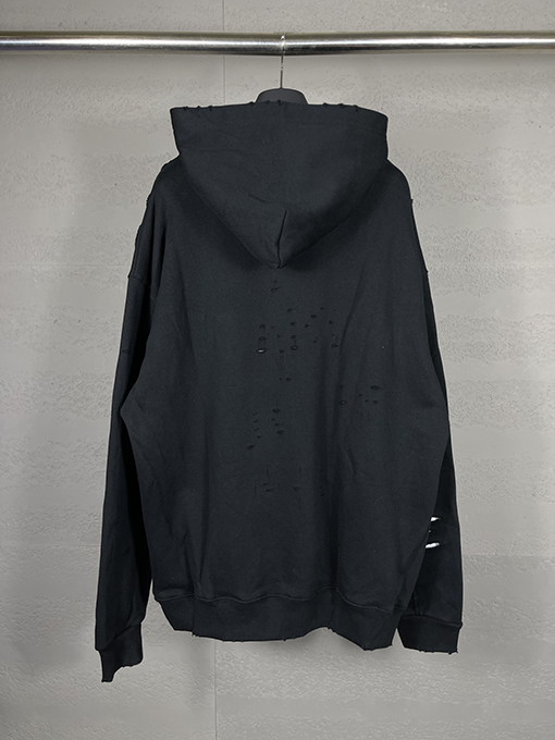 バレンシアガ パーカー BALENCIAGA スーパーコピー アートデザインの裂け目と裏地付きフード付きスウェット