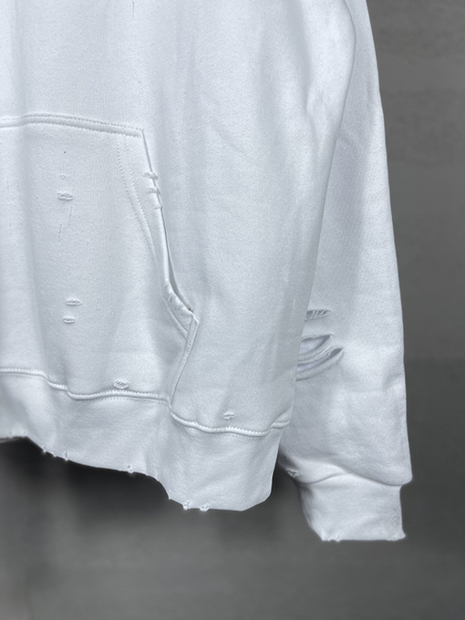 バレンシアガ パーカー BALENCIAGA スーパーコピー アートデザインの裂け目と裏地付きフード付きスウェット
