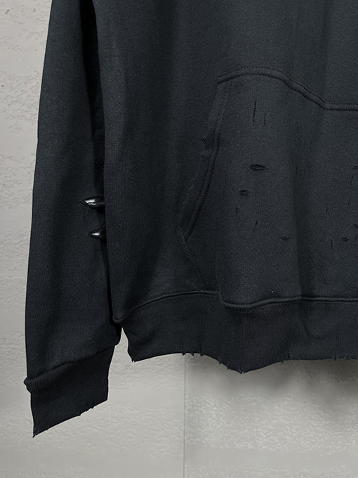 バレンシアガ パーカー BALENCIAGA スーパーコピー アートデザインの裂け目と裏地付きフード付きスウェット