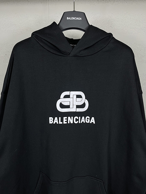バレンシアガ パーカー BALENCIAGA スーパーコピー ロゴ入り ロングスリーブフード付きスウェット