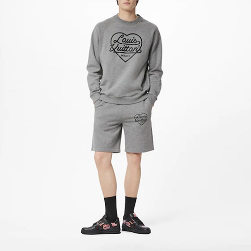 ルイヴィトン NIGO コラボハートプリントラウンドネックスウェット