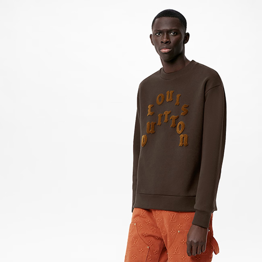 ルイヴィト スウェットTシャツ Louis Vuitton アルファベット組み合わせのラウンドネックスウェット