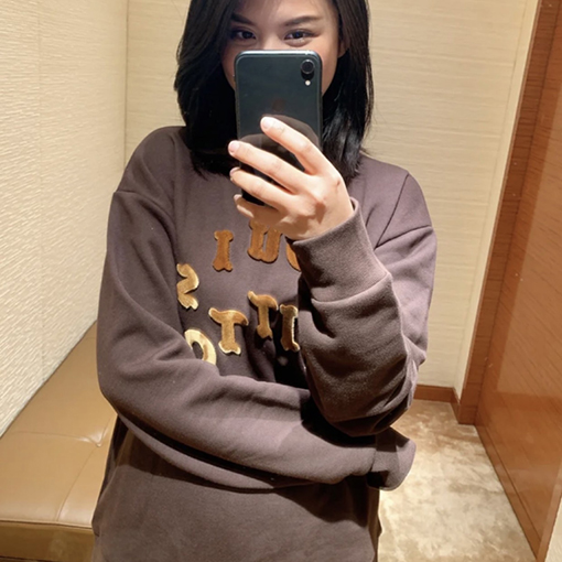 ルイヴィト スウェットTシャツ Louis Vuitton アルファベット組み合わせのラウンドネックスウェット