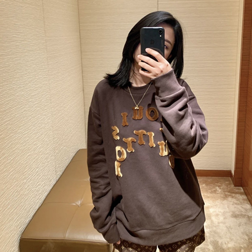 ルイヴィト スウェットTシャツ Louis Vuitton アルファベット組み合わせのラウンドネックスウェット