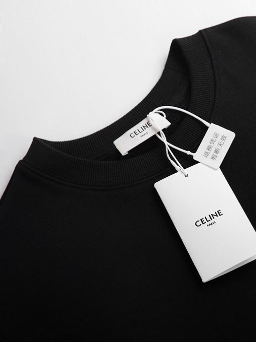 セリーヌ スウェットTシャツ スーパーコピー  CELINE 高密度刺繍のラウンドネックスウェット