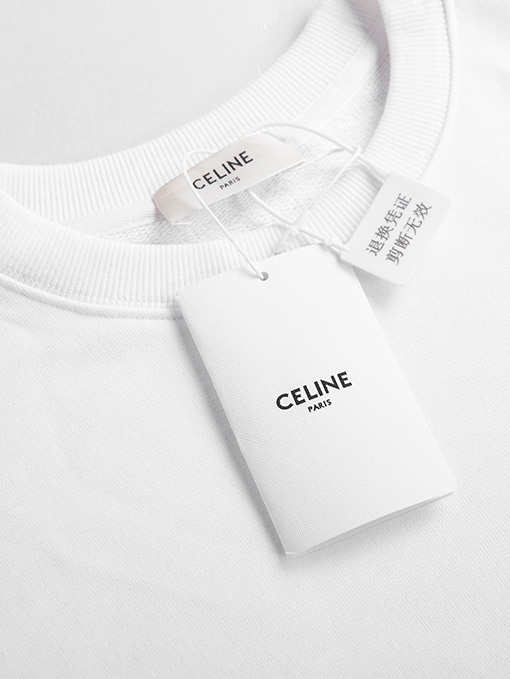セリーヌ スウェットTシャツ スーパーコピー  CELINE 高密度刺繍のラウンドネックスウェット