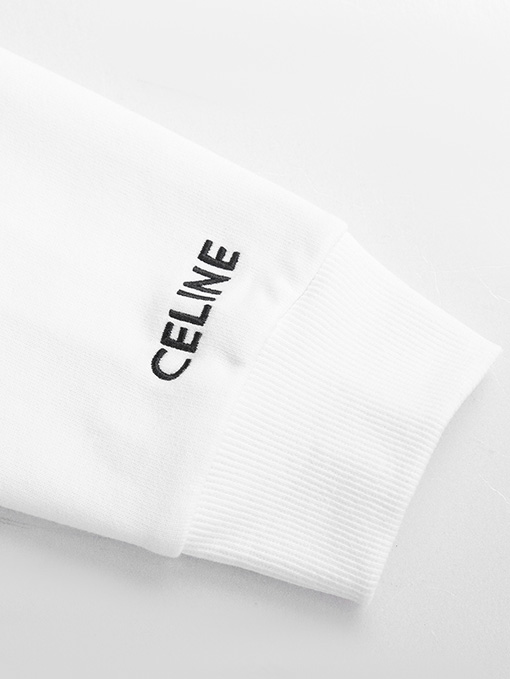 セリーヌ スウェットTシャツ スーパーコピー  CELINE 高密度刺繍のラウンドネックスウェット