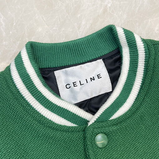 セリーヌ ジャケットアウターCELINEスーパーコピー クラシックなジャージとレザーのパッチワークジャケット