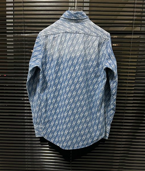 セリーヌ デニムシャツスーパーコピー CELINE フルプリントロゴのデニムシャツジャケット