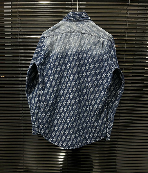 セリーヌ デニムシャツスーパーコピー CELINE フルプリントロゴのデニムシャツジャケット
