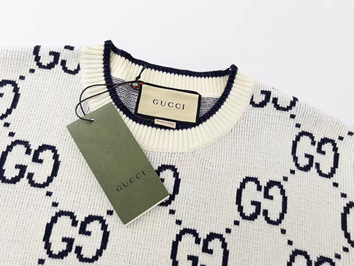 グッチセーター GUCCIスーパーコピー GGロゴフルプリントのウールセーター