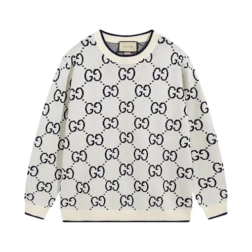 グッチセーター GUCCIスーパーコピー GGロゴフルプリントのウールセーター