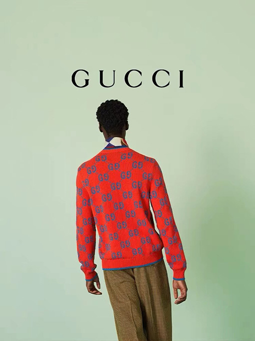 グッチセーター GUCCIスーパーコピー GGロゴフルプリントのウールセーター