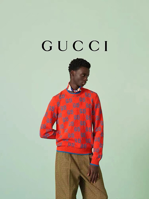 グッチセーター GUCCIスーパーコピー GGロゴフルプリントのウールセーター