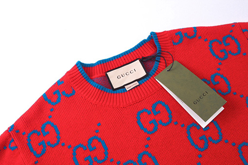 グッチセーター GUCCIスーパーコピー GGロゴフルプリントのウールセーター