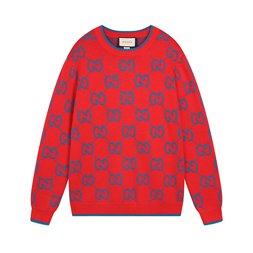 グッチセーター GUCCIスーパーコピー GGロゴフルプリントのウールセーター