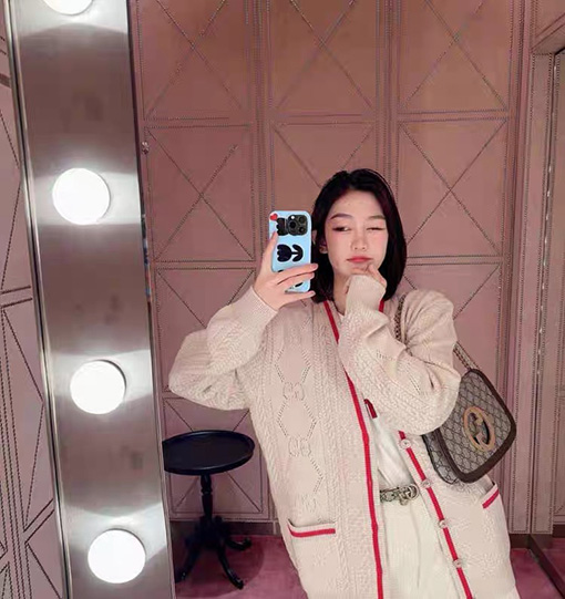 グッチニットカーディガン  GUCCIスーパーコピー 編み上げのコットンホールセーターカーディガン