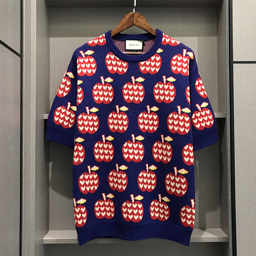 ✦レディース シリーズ✦ グッチ ニット セーター GUCCIりんご柄のコットンウール セーター