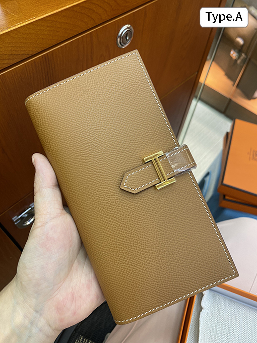 高品質なエルメス風ファスナー付き長財布メンズとレディース向け