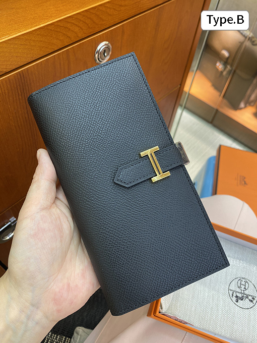 高品質なエルメス風ファスナー付き長財布メンズとレディース向け
