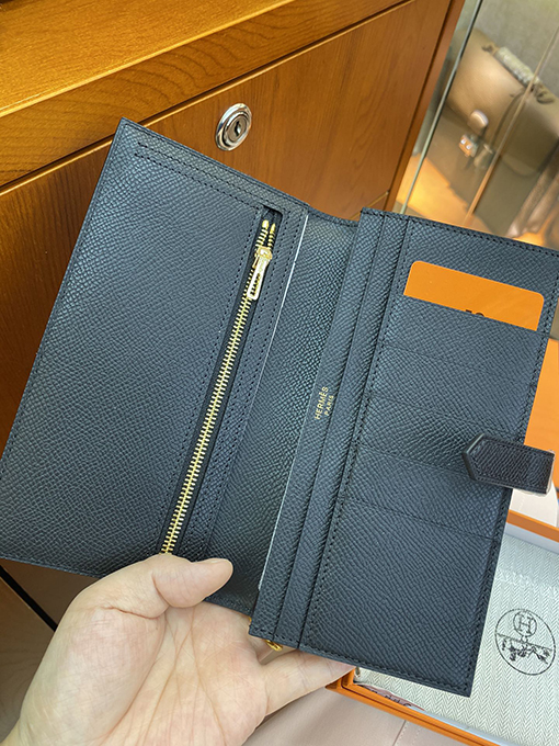 高品質なエルメス風ファスナー付き長財布メンズとレディース向け