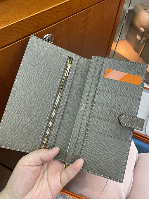 高品質なエルメス風ファスナー付き長財布メンズとレディース向け