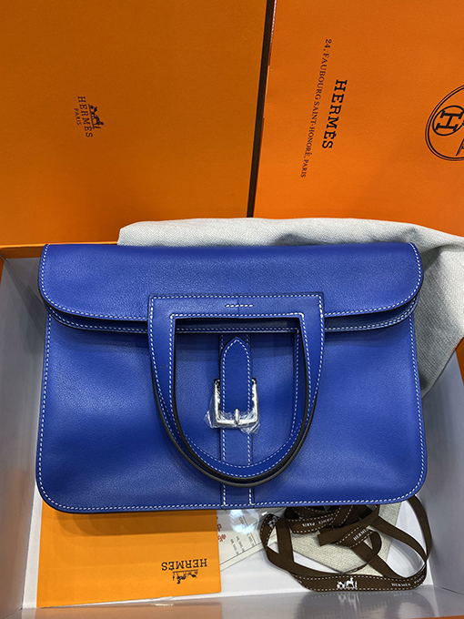 エルメスコピー Halzan 28cmフラップバッグ 柔らかい羊革の内側と外側の豪華なスイフトレザー トートバッグ