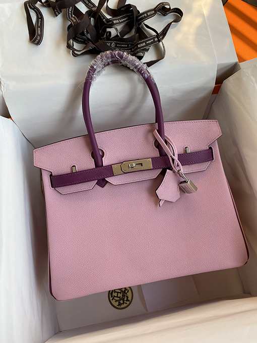 エルメスコピー 金と銀のワックス糸 Birkin 30cm 牛皮 トートバッグ